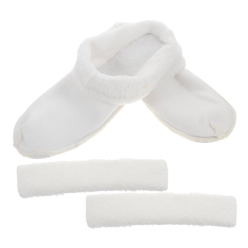 Plush Shoe Liners with Band Cover White Size 28-29