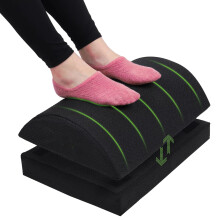 Ergonomic Memory Foam Foot Rest for Under Desk – Compatible with Office, Gaming, Computer, Cubicle & Home (Black)