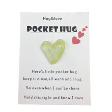 Cute Resin Floral Heart Pocket Hug Card – Mini Blessing Token, Love/Friendship Gift & Good Luck Charm for Valentine's, Birthday or Encouragement