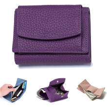 2024 New Unisex Anti-Credit Card Fraud Folding Mini Wallet, Genuine Leather RFID Blocking Card Holder Organizer Pocket Mini Wallet