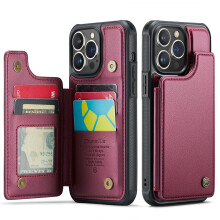 iPhone 14 Case with Card Holder & RFID Blocking – Durable Leather Wallet Case, Magnetic Clasp, Kickstand, Shockproof (compatible with iPhone 14)