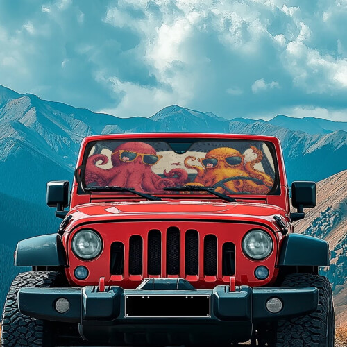 Octopus Windshield Sun Shade for Jeep Wrangler and 2