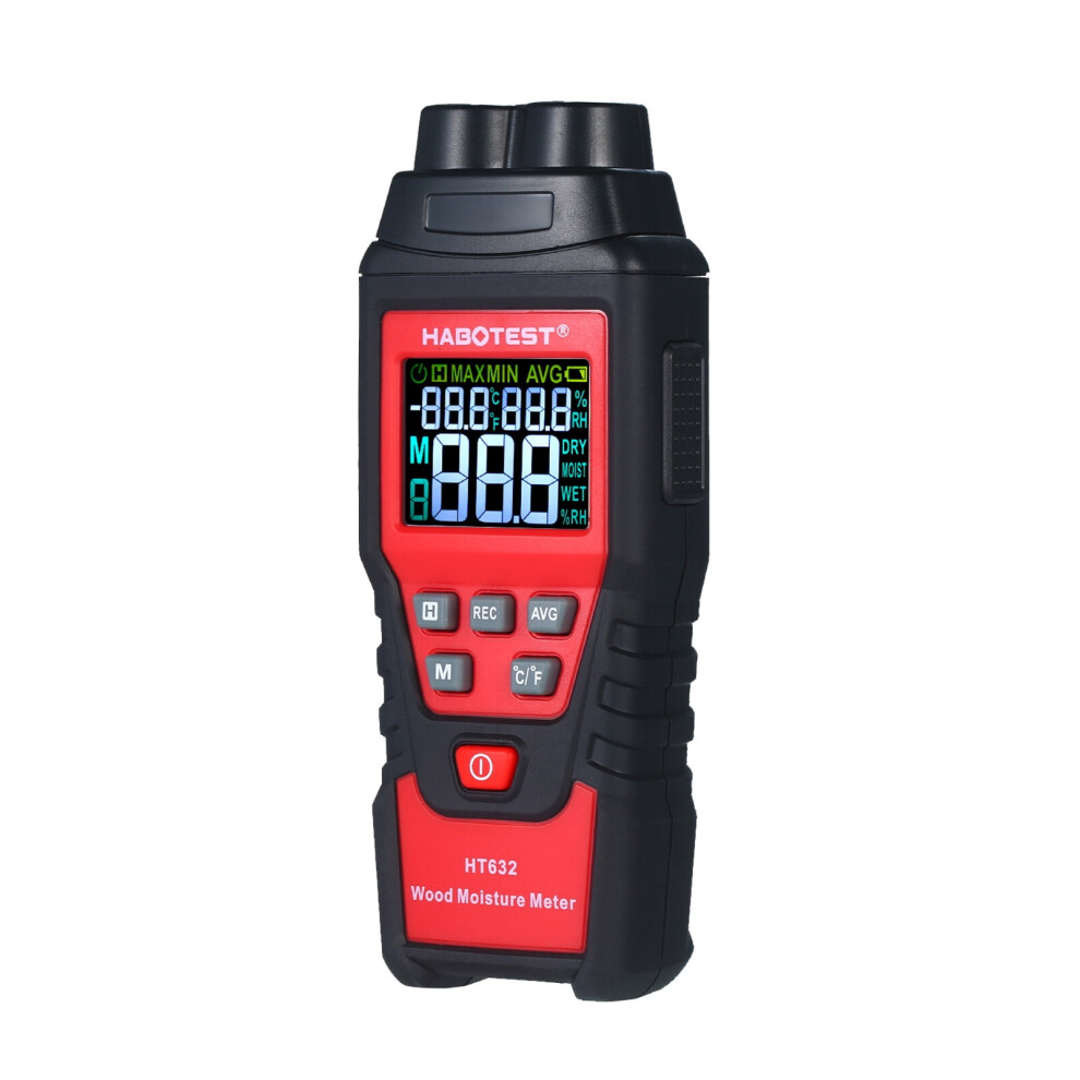 Wood Moisture Meter 0-99.9% Digital Wood Hydrometer With 2 Pin Probe Wood Moisture Tester With Backlight Thermometer Hygrometer Wood Humidity Tester 9130661145718