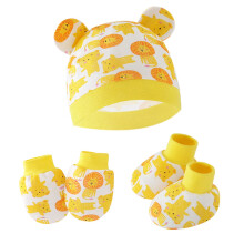 3pcs/Set Baby Hat Anti Scratch Gloves Protective Foot Cover Anti-grab Mittens Beanies Cap & Socks