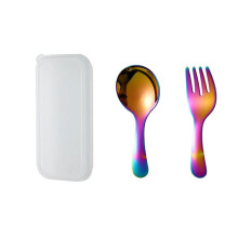 Ensemble de couverts en acier inoxydable (304) avec boîte de voyage – Résistant à la rouille, poli miroir, portable et facile à nettoyer pour