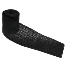 2M Black Jute Burlap Ribbon Roll for Christmas Holiday Decoration, Rustic Craft and Wrapping