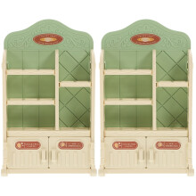 unbranded 2pcs Miniature Simulated Storage Rack Model Mini House Simulation Dining Rack Cabinet Model for Doll House Layout