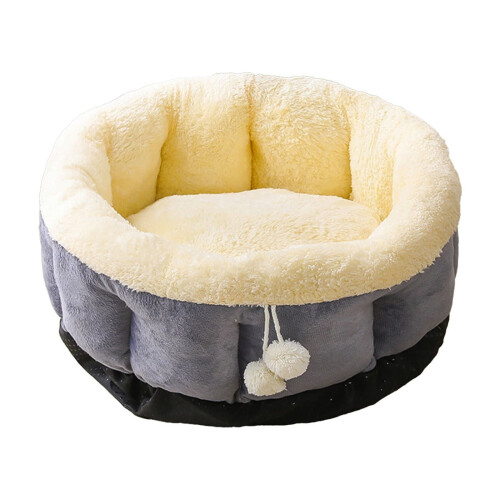 Round Pet Bed Faux Fur Orthopedic Support Small Medium Large 1
