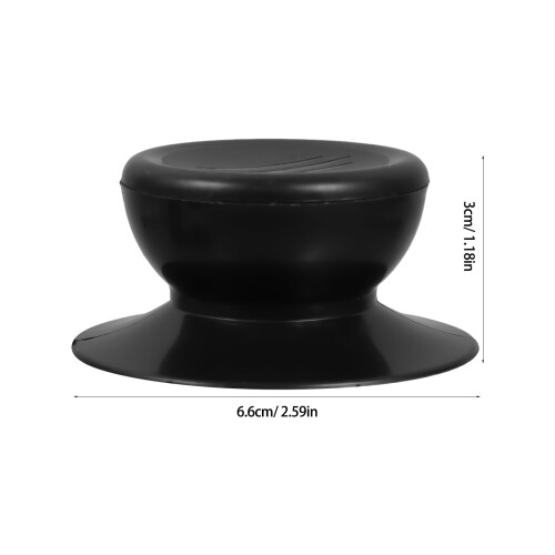 Universal Pot Lid Knobs Replacement Set of 5 Anti-Scald Handle Knobs for Cookware Decor Black PE 1