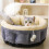 Round Pet Bed Faux Fur Orthopedic Support Small Medium Large 4
