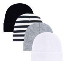 4pcs Soft Baby Bonnet Caps Stretchy Unisex Fetal Hats for 0-3 Month Olds Machine Washable Cotton Infant Accessories