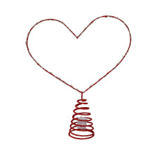 Valentines Tree Topper Decorations - LED Light Tree Topper Heart for Valentine's Day Party Decoration, Red Iron Metal Glitter Holidays Ornaments