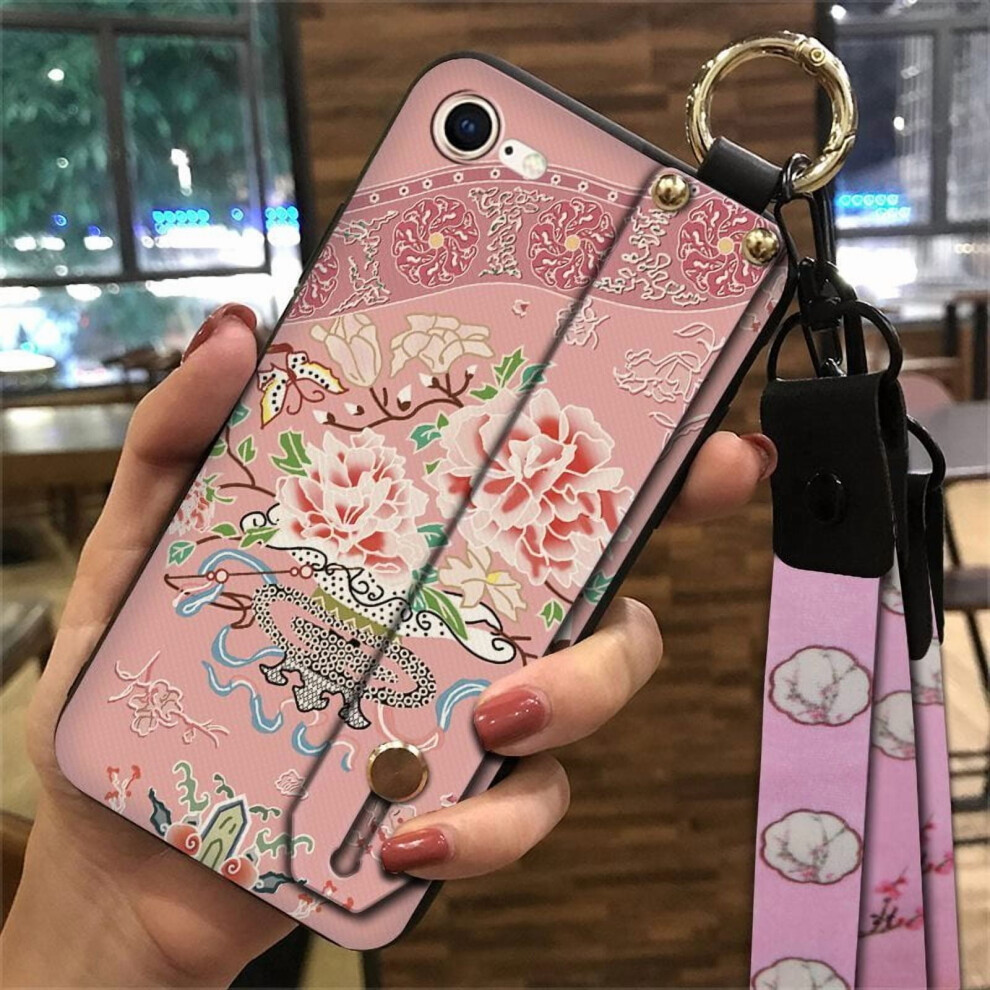 Soft Chinese-Style Phone Case Compatible With Iphone 7/8/Se 2020/Se2 – Anti-Dust, Wristband, Kickstand, Ring, Anti-Knock 9170372346707