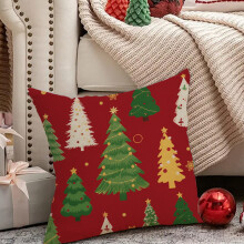 Taie d'oreiller de Noël améliorée - Taie d'oreiller 45 x 45 cm - Décoration de Noël - Taie d'oreiller décorative pour la maison E