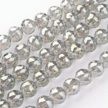 8,6" Strd Wunderschöne facettierte Glasperlen Runde Mini-Loseperlen 14~20mm-Dunkelkhaki-14mm