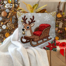 Housse de coussin rouge de Noël 45 x 45 cm, motif bonhomme de neige, décoration pour canapé, coussin en lin avec imitation broderie.