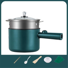 Mint Green 1.8L Electric Hot Pot with Steamer, Non-Stick, Adjustable Temp, Overheat Protection — Compatible with US Voltage