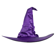 Halloween Ruffled Witch Hat Curved Horn Witch Hat For Party Prom