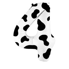 Ballon en aluminium de 101,6 cm (40 pouces) avec chiffre et motif vache – Décoration d'anniversaire sur le thème de la ferme pour enfants et