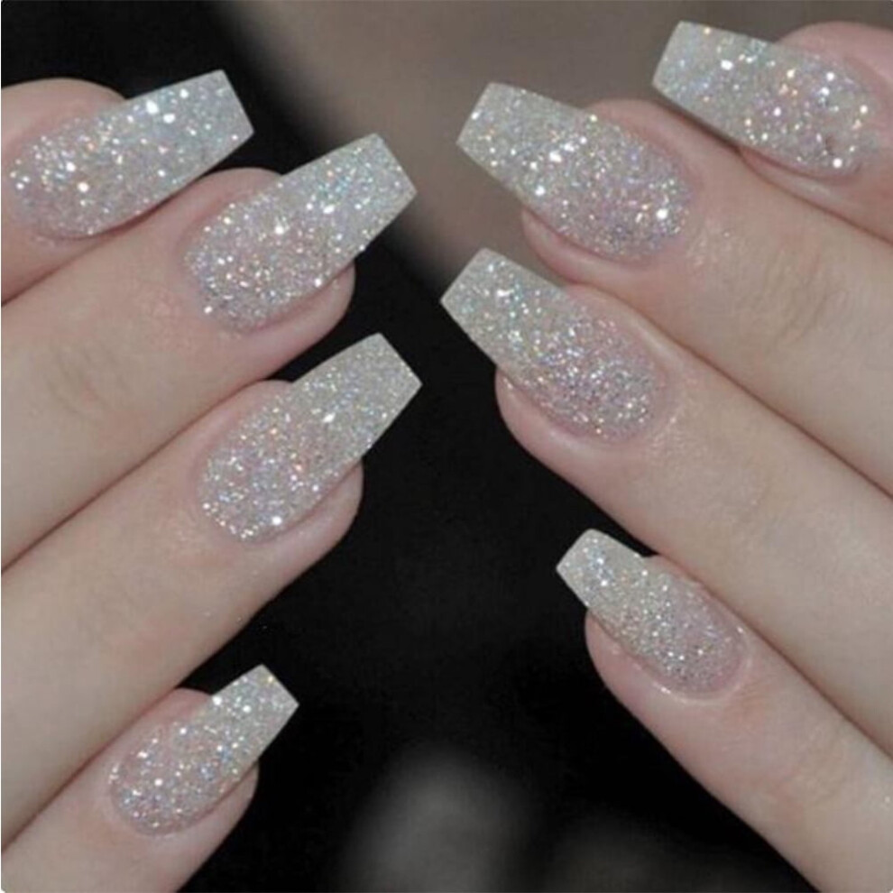 200Pcs Full Cover False Nails Abs Transparent White For Lasting Use Ballet Nail Tips Holiday Events