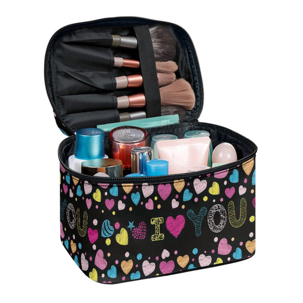 Heart Pattern Makeup Case Portable Durable Lightweight