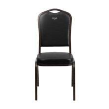 Silla apilable para sala de espera de piel sintética sin brazos