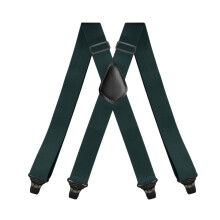 Men's Adjustable Elastic Suspenders X-Back Solid Color Polyester 3.5cm Width Strap Clip for Casual Fashion Wear