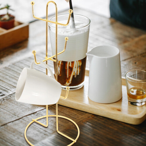 4Pcs Golden Mug Tree Stand for Home -saving Vertical Design 1