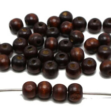 200 perles rondes en bois de 10 mm ~ Couleur au choix : marron