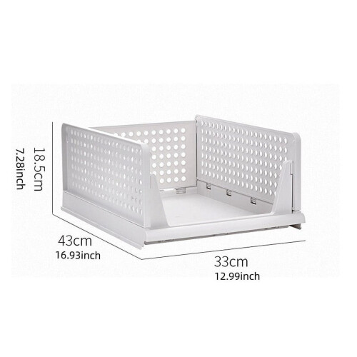 Folding Closet Organizers (4-Pack), Stackable Storage Baskets, Compatible with Wardrobe, Cupboard, Kitchen, Bathroom & Office, 4L 1