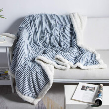 Sherpa Fleece Blanket Grey White 60x80 Inch Reversible Twin
