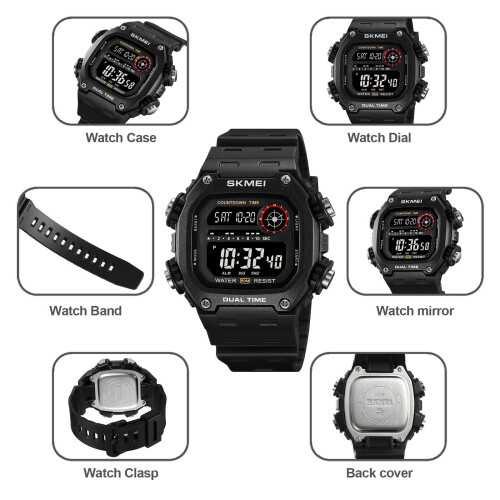 Luminous Waterproof Watch Glow-in-Dark Stopwatch Timer 9in 2