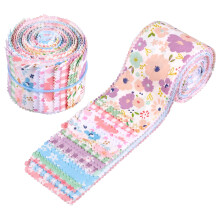 80/84Pcs Jelly Roll Fabric Strip Set Cotton Floral Print Pre Cut Quilting Strip Quilting and Sewing Patchwork Roll for DIY Crafts