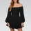 Dames off-shoulder chiffon jurk zwart XL 1