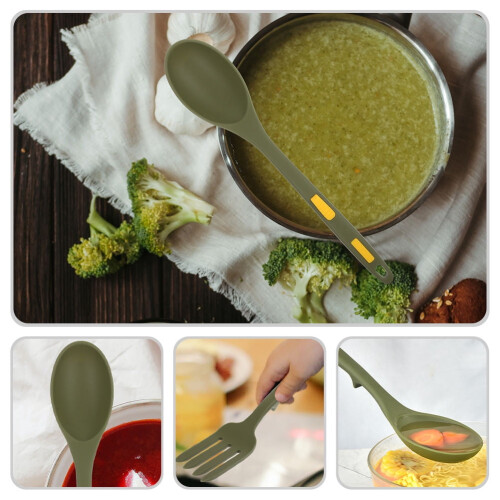 Fork Spoon Kitchen Spoon Cooking Heat Resistant 1 Set Green 1