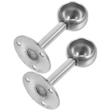2pcs Stainless Steel Shower Curtain Rod Holders, Ceiling Mount Flange Brackets with Screws – Compatible with Standard Tubes