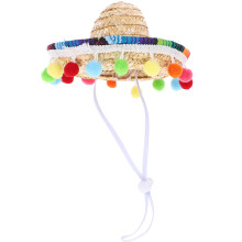 Round Brim Sombrero Hat Mexican Style For Fiesta Party Hats 1Pcs 5.9x5.5x2.7in