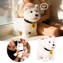 Plush Interactive Dog- Puppy Dog Toy For Kids-With Walking, Barking, Wagging Tail & Talking- Robotic Present Pet Toy For Toddler Kids Girls Boys