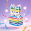 Boîtes cadeaux lapin carrées colorées, lot de 10 1