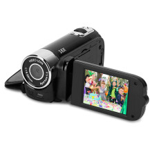 YLJian Black-Red HD 1080P Camcorder, 2.7" Screen, 16X Zoom, 270 Rotation, Rechargeable Kid Camera with Fill Light & Selfie Mode