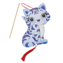 Linterna con forma de tigre, tela de papel blanca con luces (1 unidad)
