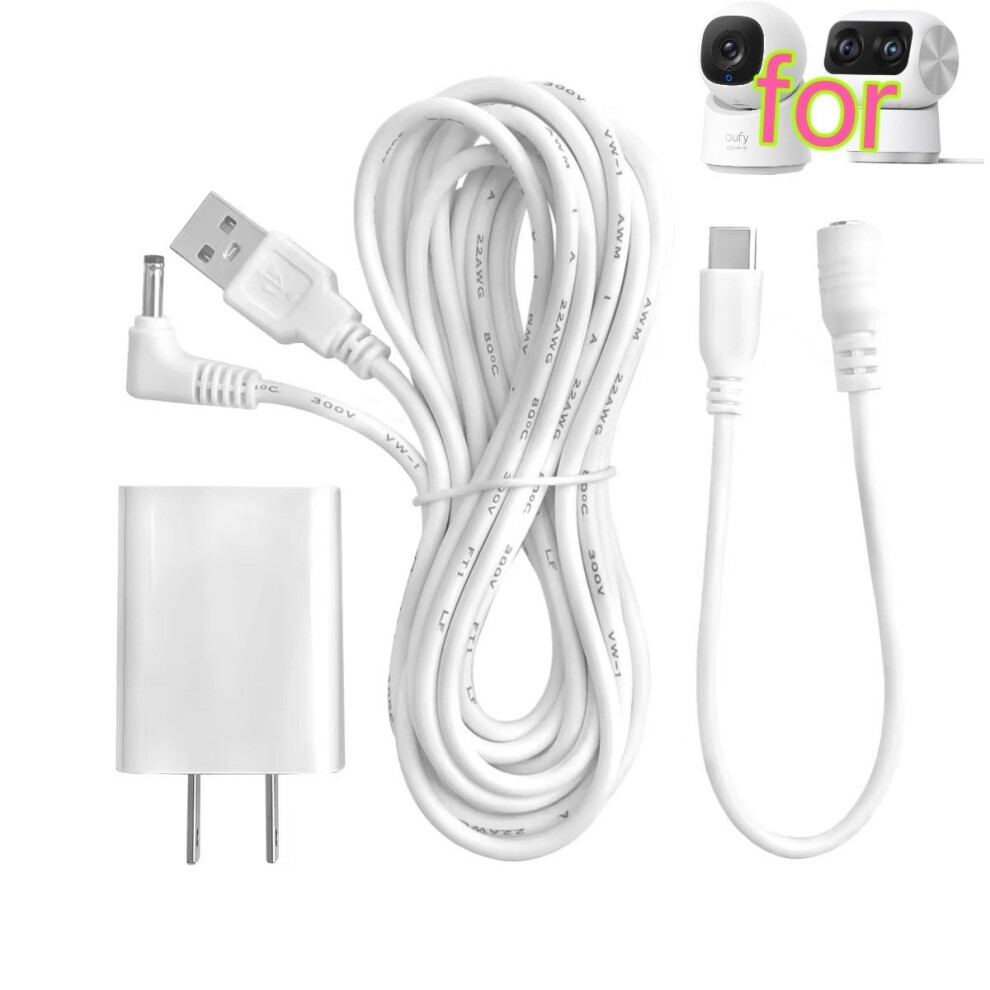 13Ft Power Adapter Compatible With Eufy Indoor Cam C210/C220,Eufy Security Indoor Cam S350 9362892448041