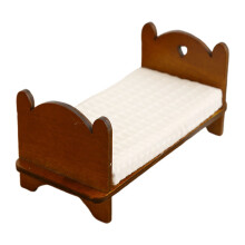 Miniature Dollhouse Bed Wooden Bedroom Furniture Mini House Accessories Vintage Mini Bed for Dollhouse Decoration Doll House Furniture