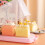 Pink Plastic Portable Rectangular Bread Box Food Storage Container for Kitchen Countertop 4