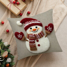 Housse de coussin de Noël améliorée, décoration de fête, décoration de canapé, coussin en lin V