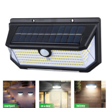 218-LED Solar Outdoor Lights with Motion Sensor, 2 Modes, IP65 Waterproof, Wide Angle, Easy Install, Wireless Wall Lights for Patio/Garden/Fence (1