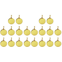 40St Duurzame Gouden Pendant Trays Ronde Bases Voor Creatieve DIY