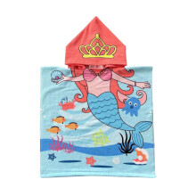 Kids Hooded Bath Towel, Soft Cotton Poncho, Super Absorbent Cartoon Design, 47.2x23.6in, Compatible with Kids