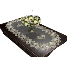 Lace oval table runner embroidered 1 piece