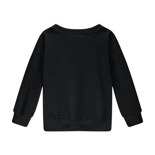 Pull à manches longues pour filles, col rond, coupe ample et décontractée, idéal au quotidien. 2